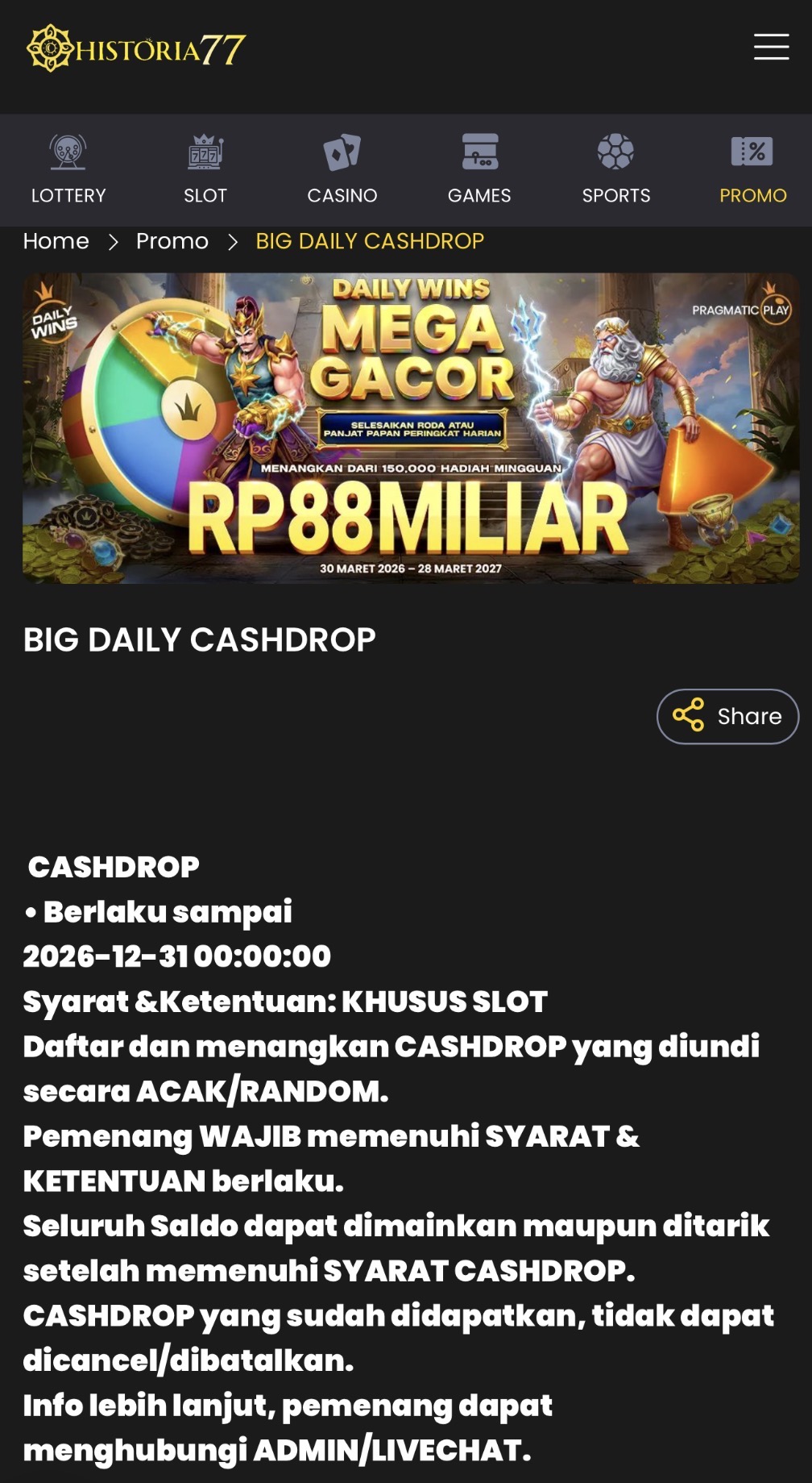 BIG DAILY CASHDROP